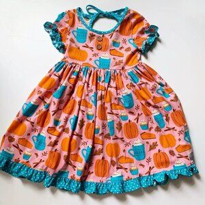 Eleanor Rose Girl Pumpkin Pie Knit Ashley Dress  6-7 years